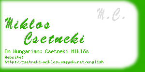 miklos csetneki business card